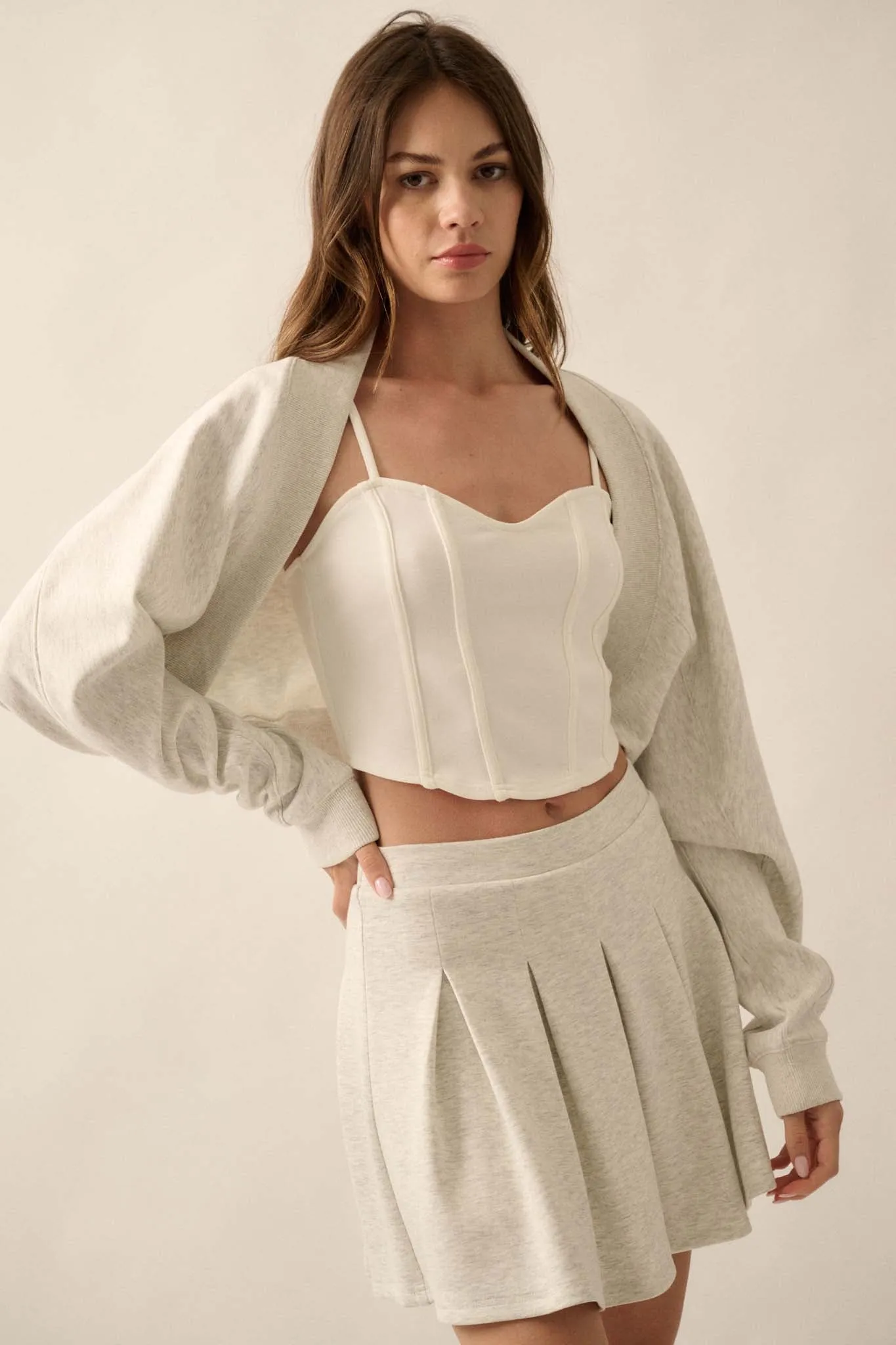 Premium Scuba Open-Front Shrug Cardigan