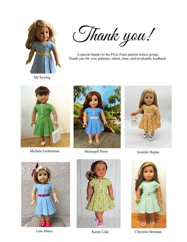 Pretty Pleats 18" Doll Clothes Pattern