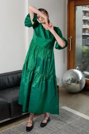 Primrose Hill Dress in Green Silk