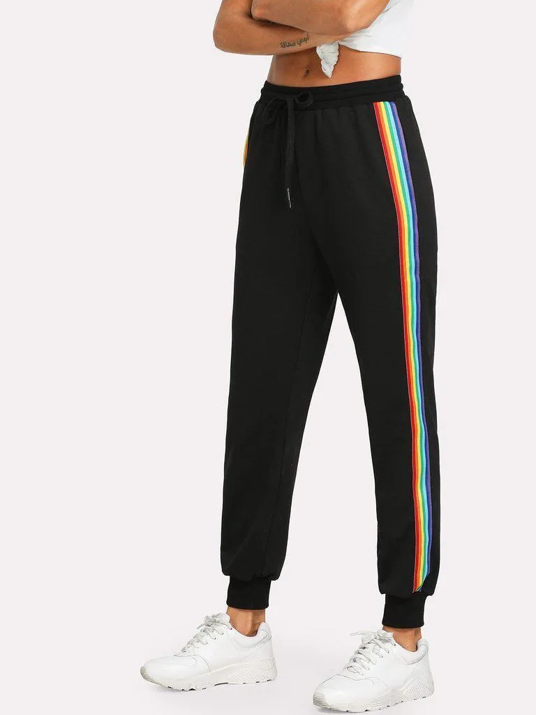 Rainbow Striped Side Sweatpants