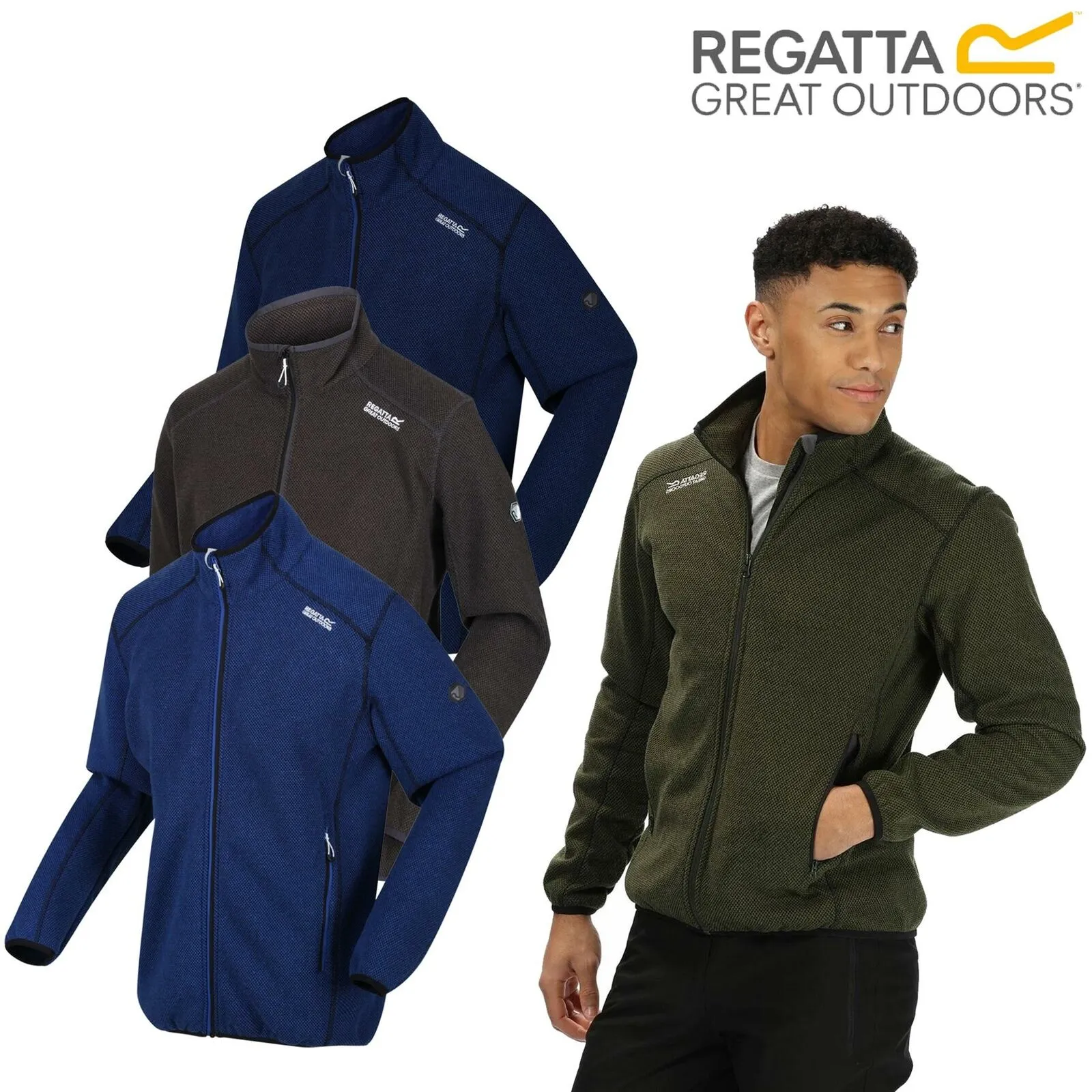 Regatta Mens Torrens Two Tone Polyester Full Zip Fleece Jacket