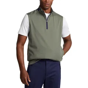 RLX Ralph Lauren Lux Perf Jersey 1/4 Zip Golf Vest - Fossil Green