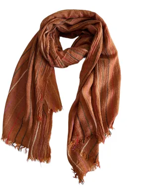 Rust Scarf - Unisex Scarf - Striped Scarf