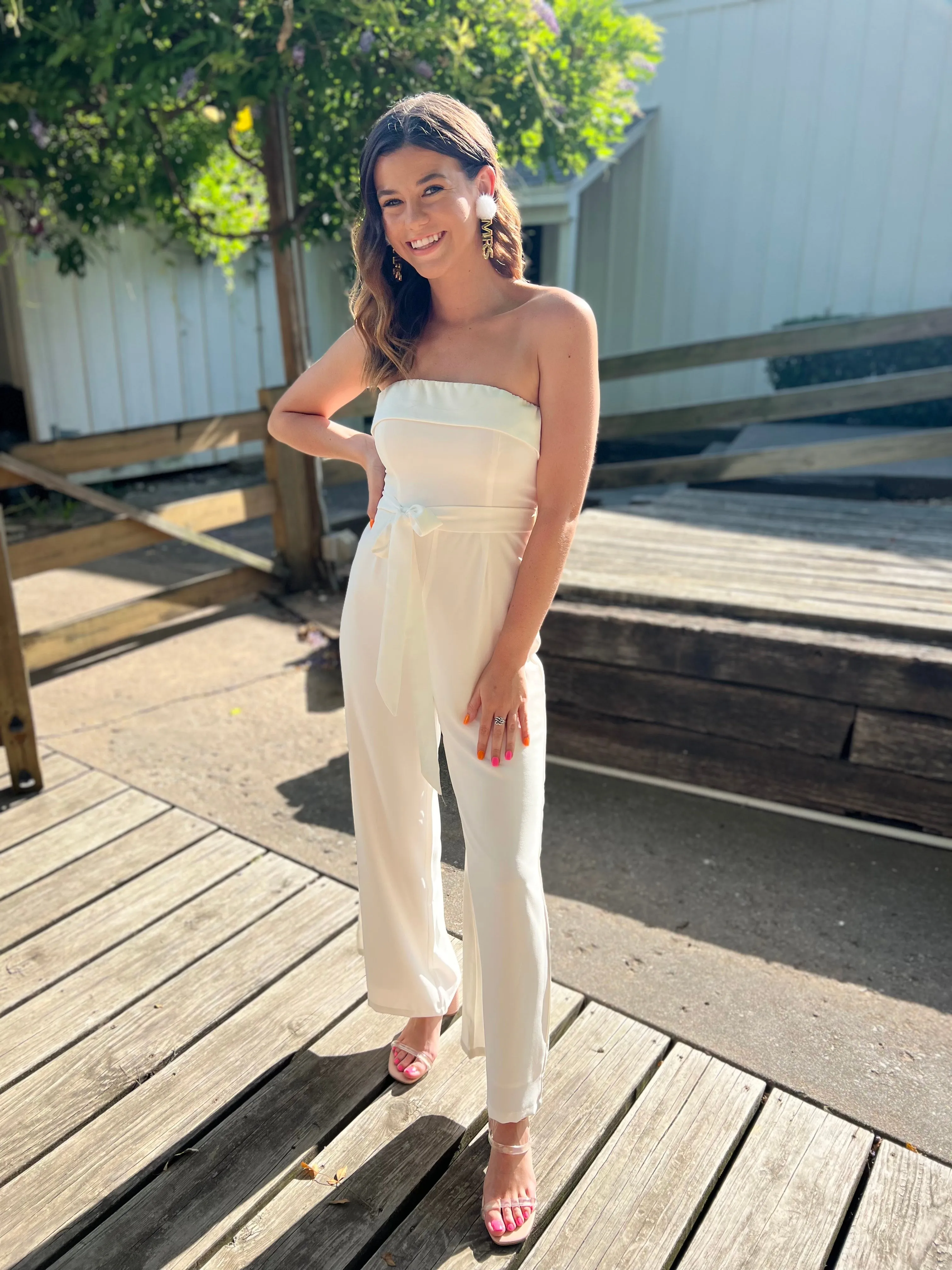 Say I Do White Jumpsuit