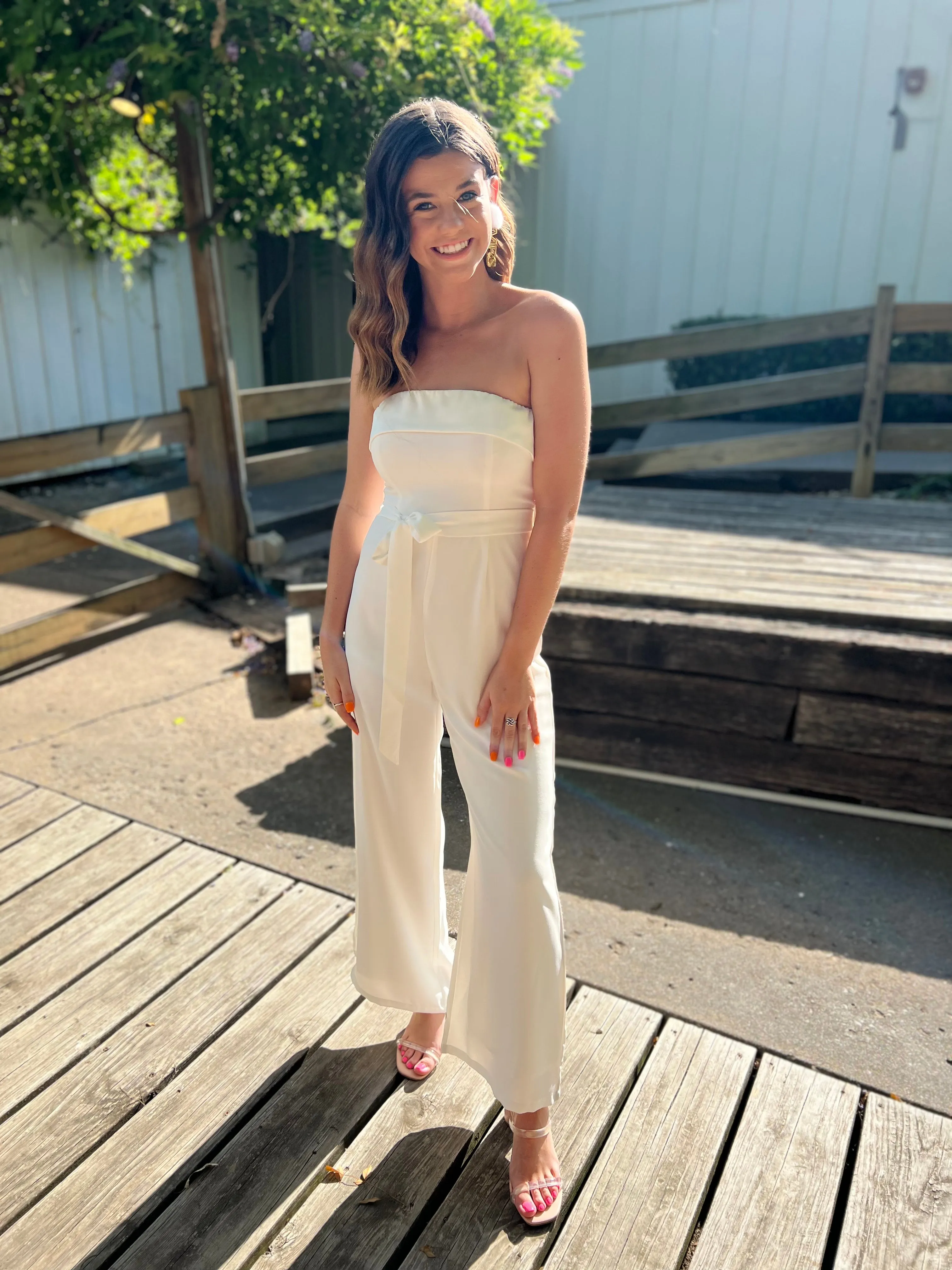 Say I Do White Jumpsuit