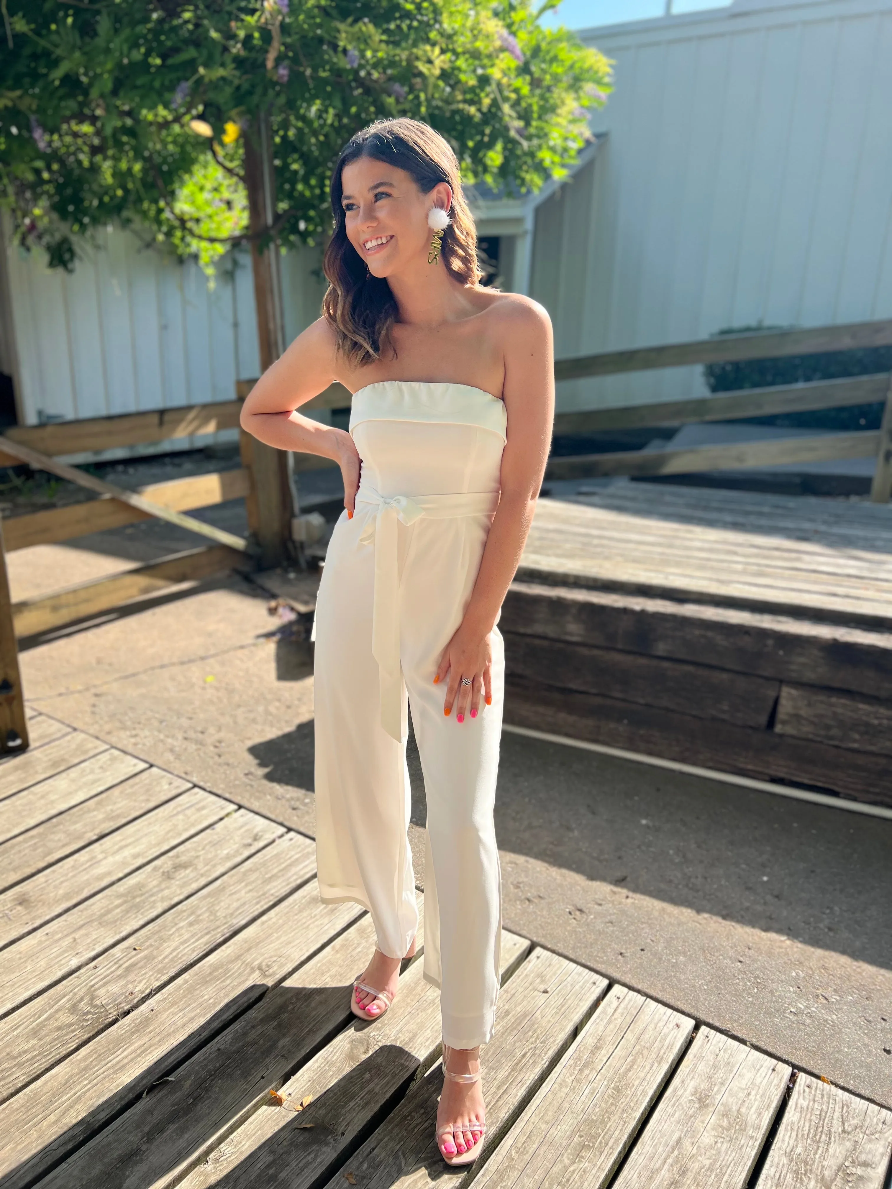 Say I Do White Jumpsuit