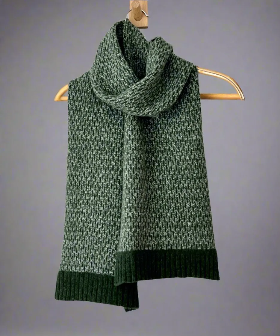 Scarf - super soft merino lambswool Nordic scarf in marled yarn