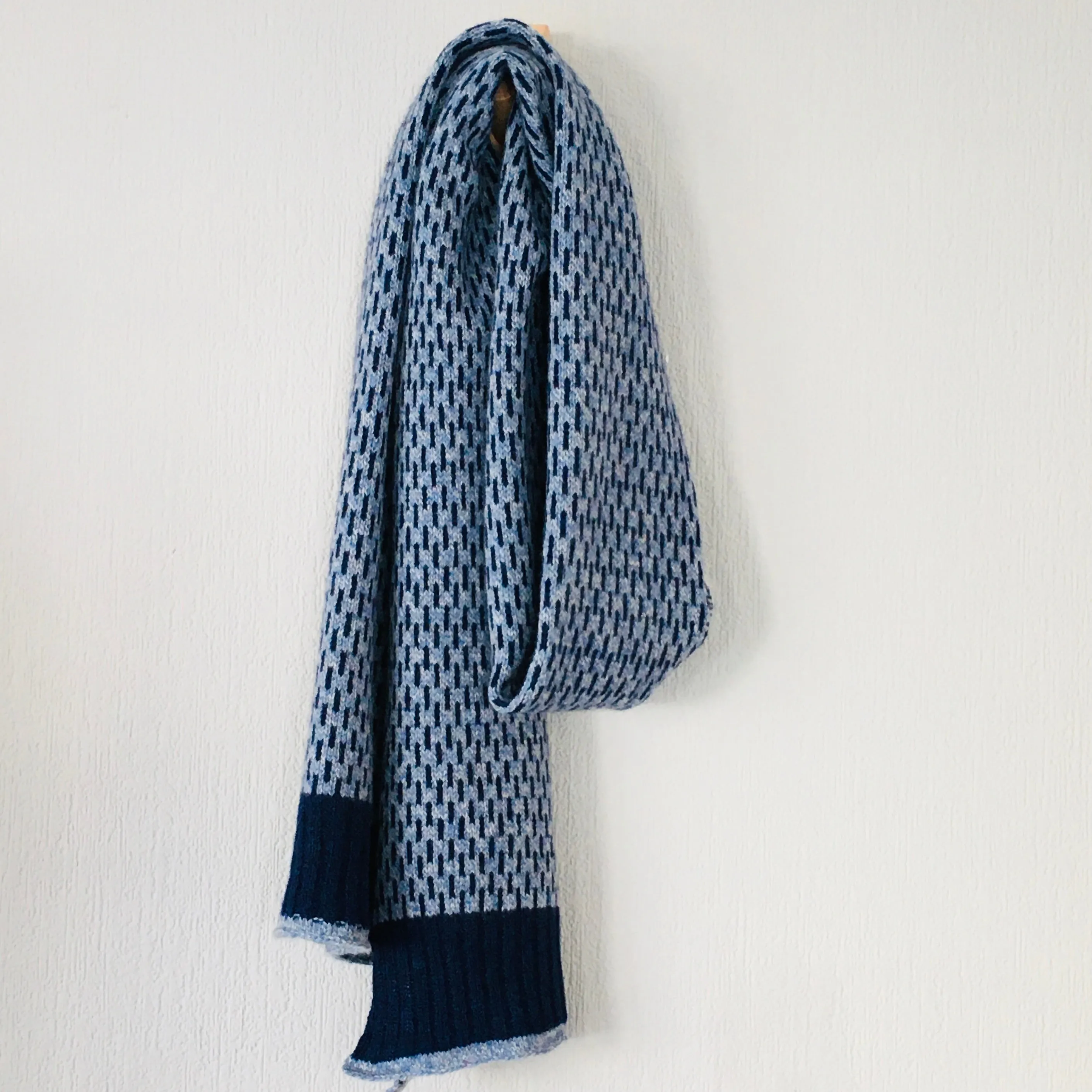 Scarf - super soft merino lambswool Nordic scarf in marled yarn