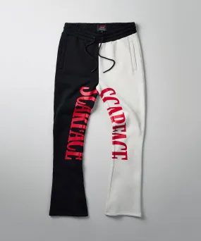 Scarface Split Flare Sweatpants - Black&White