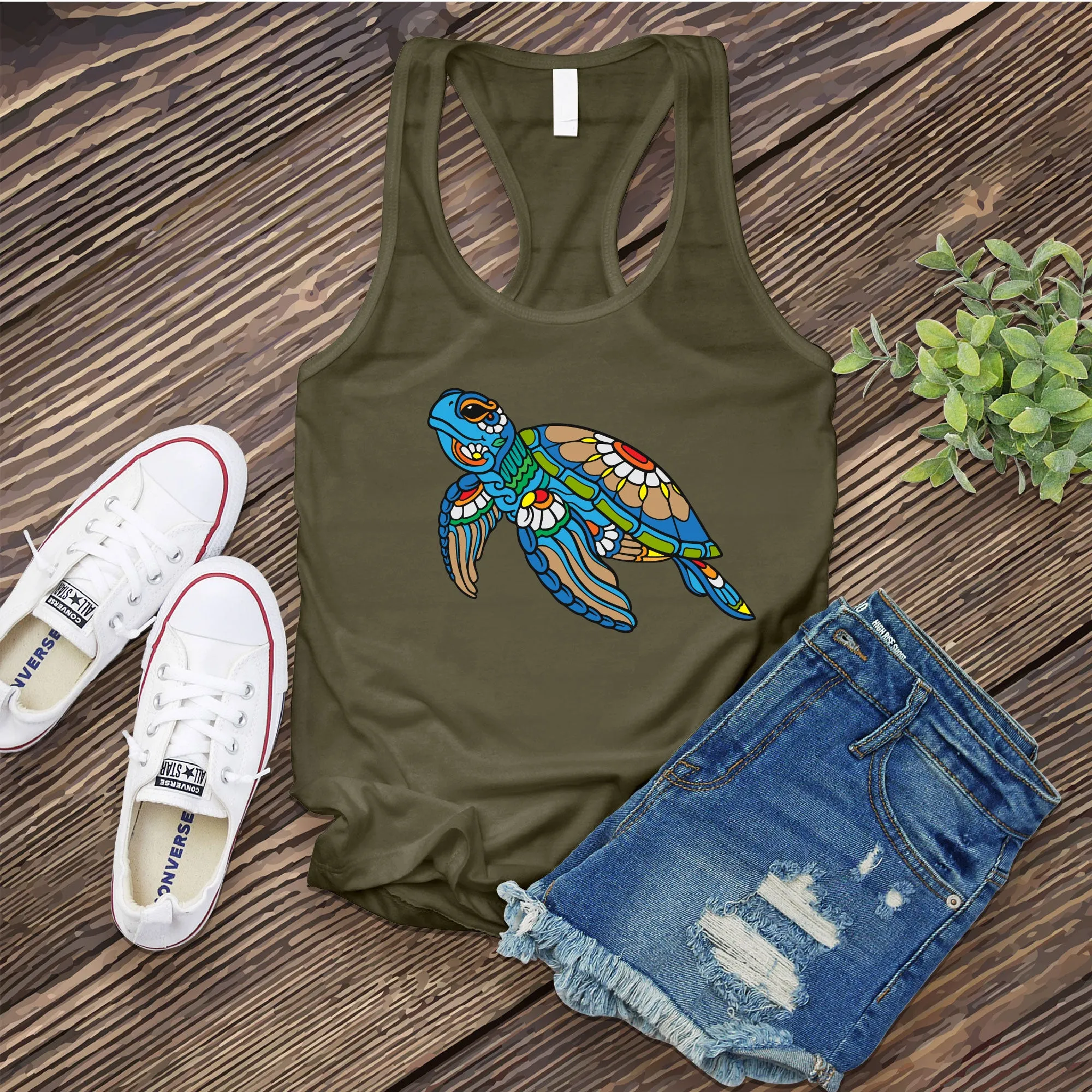 Sea Turtle Mandala Women's Tank Top