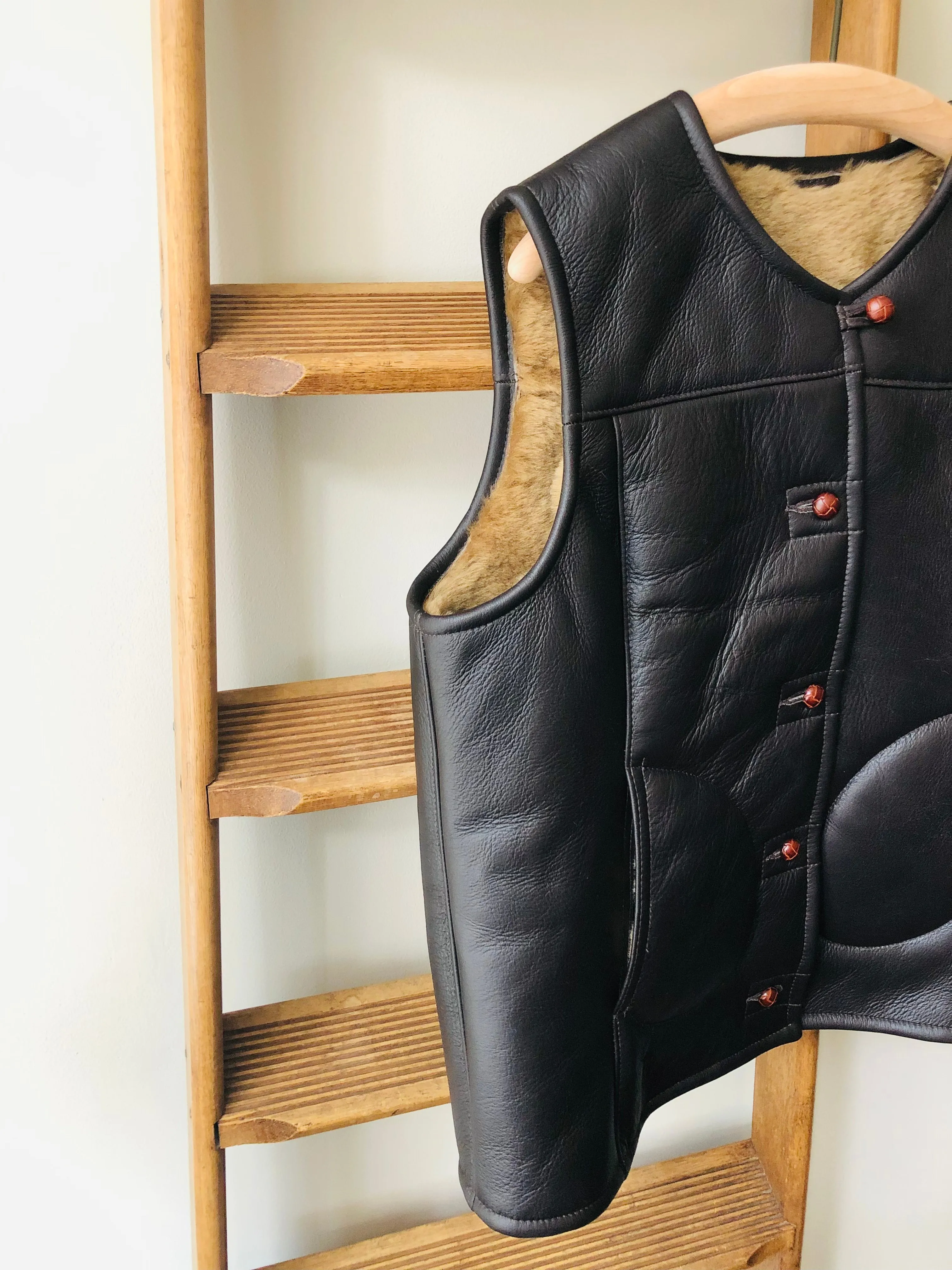 Sheepskin Gilet - Leather Aviator Sheepskin