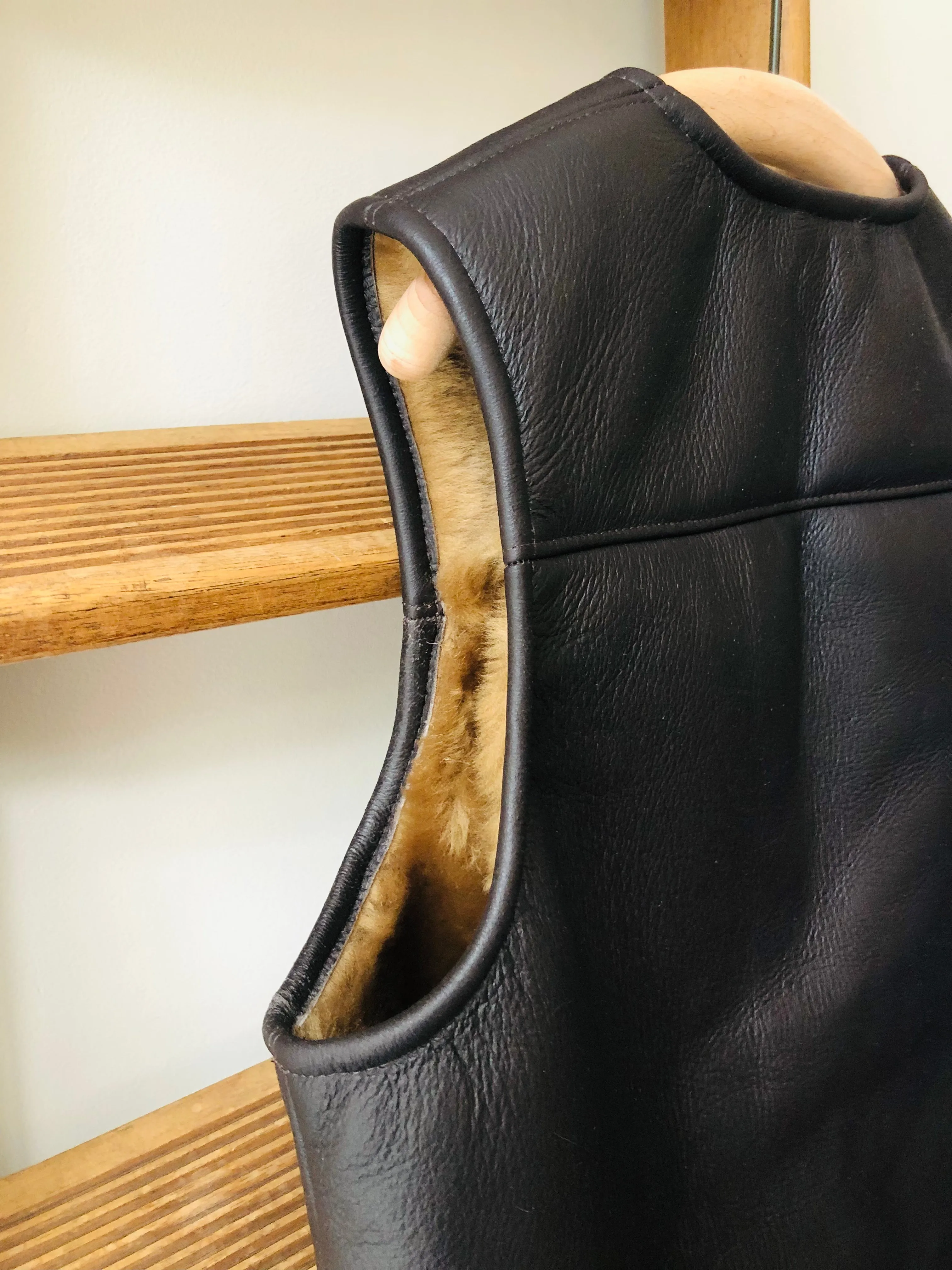 Sheepskin Gilet - Leather Aviator Sheepskin