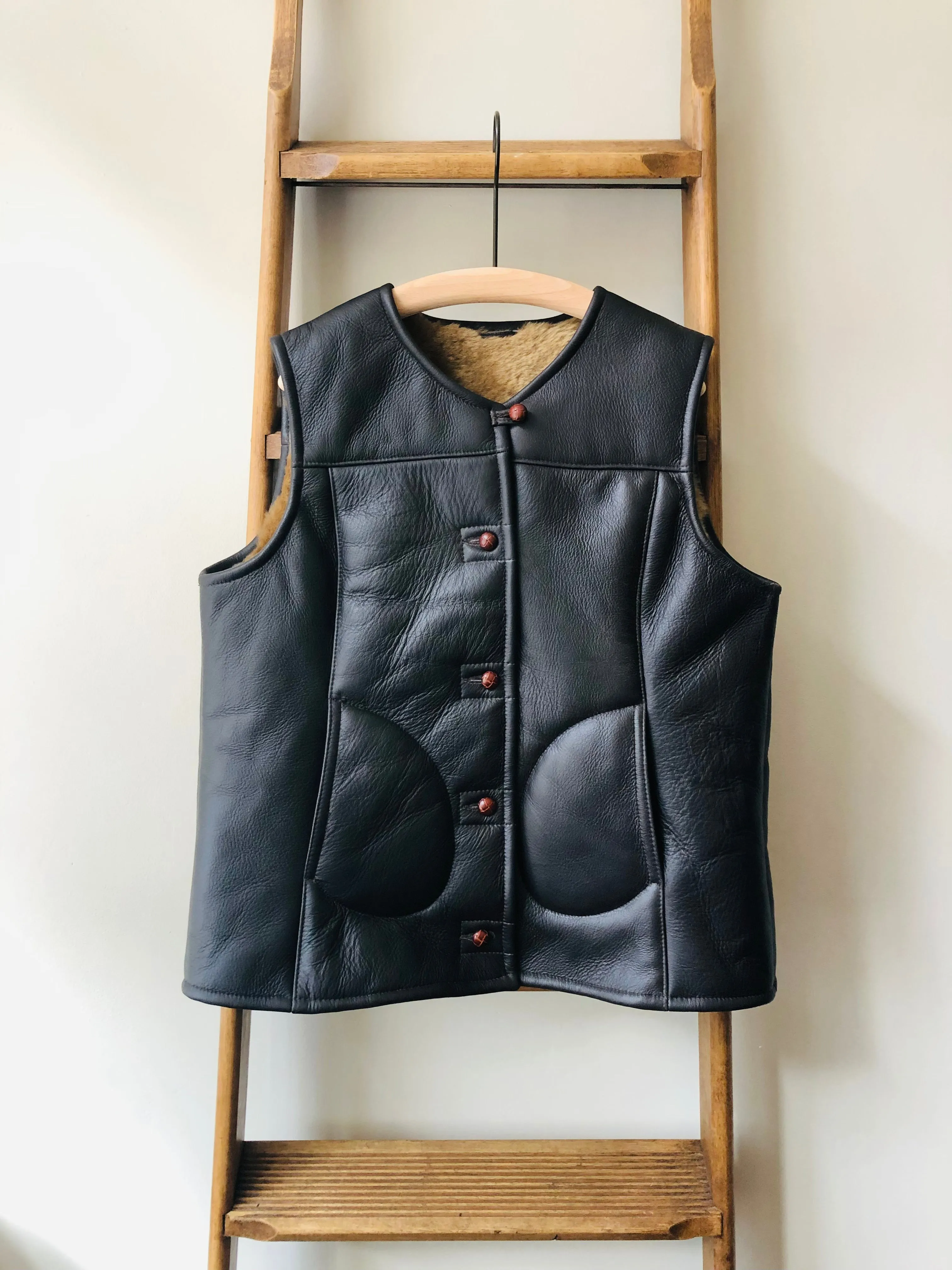 Sheepskin Gilet - Leather Aviator Sheepskin