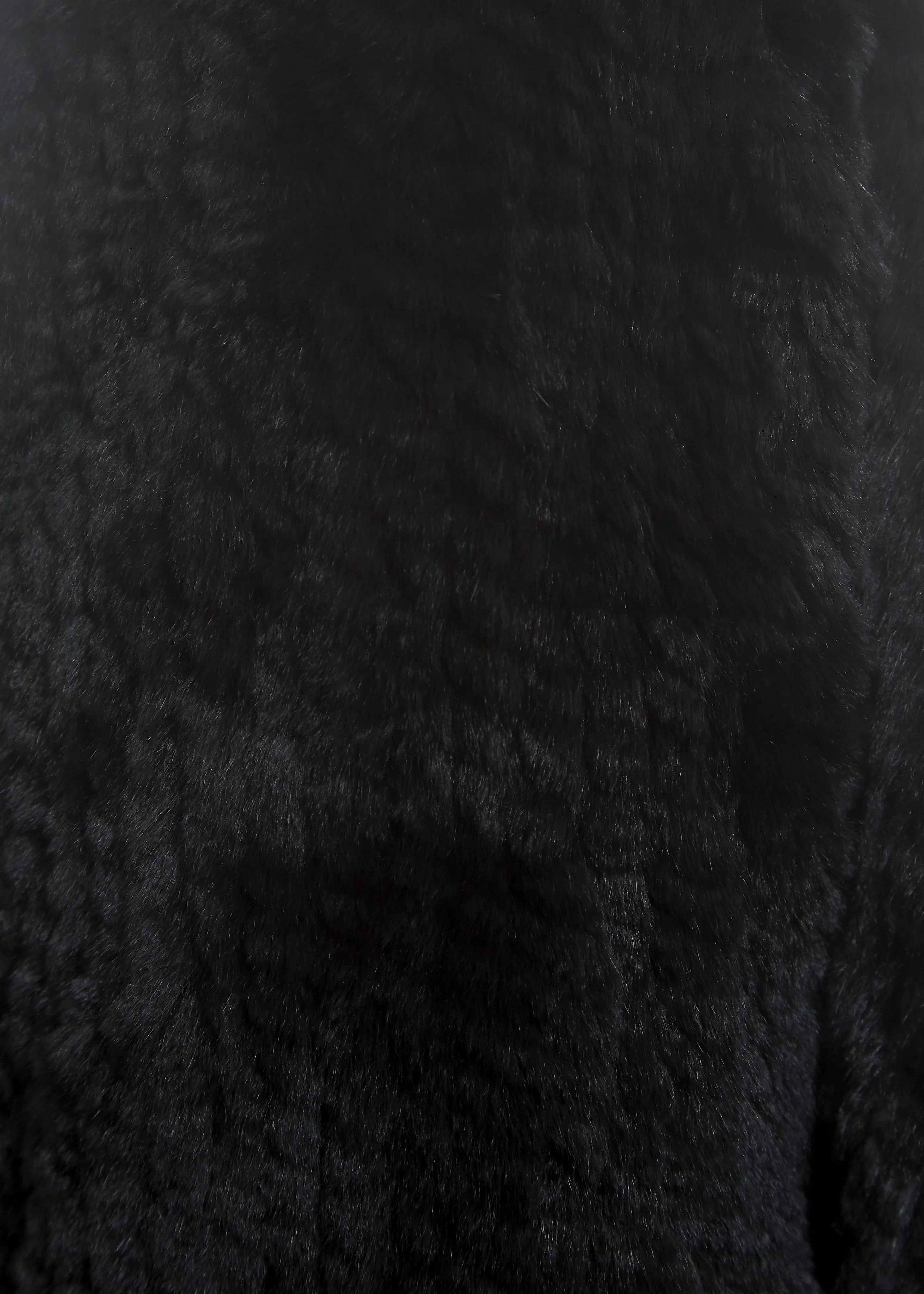 Short 'Black' Knitted Rex Rabbit Genuine Fur Jacket