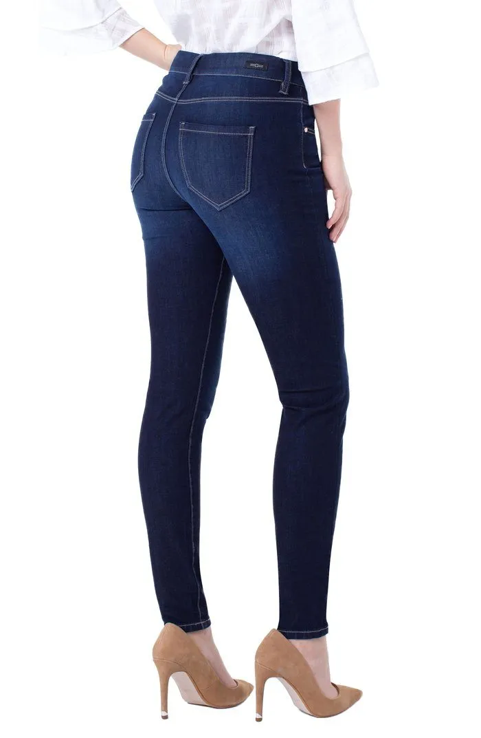 SKINNY PULL ON INDIGO GLIDER JEANS