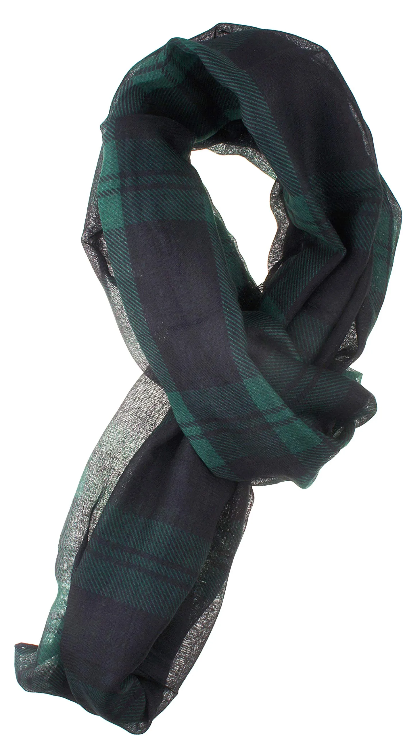 Soft Light Weight Christmas Holiday Plaid Tartan Sheer Infinity Scarf