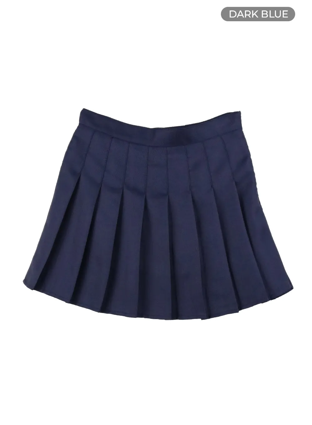 Solid Pleated Mini Skirt OY413