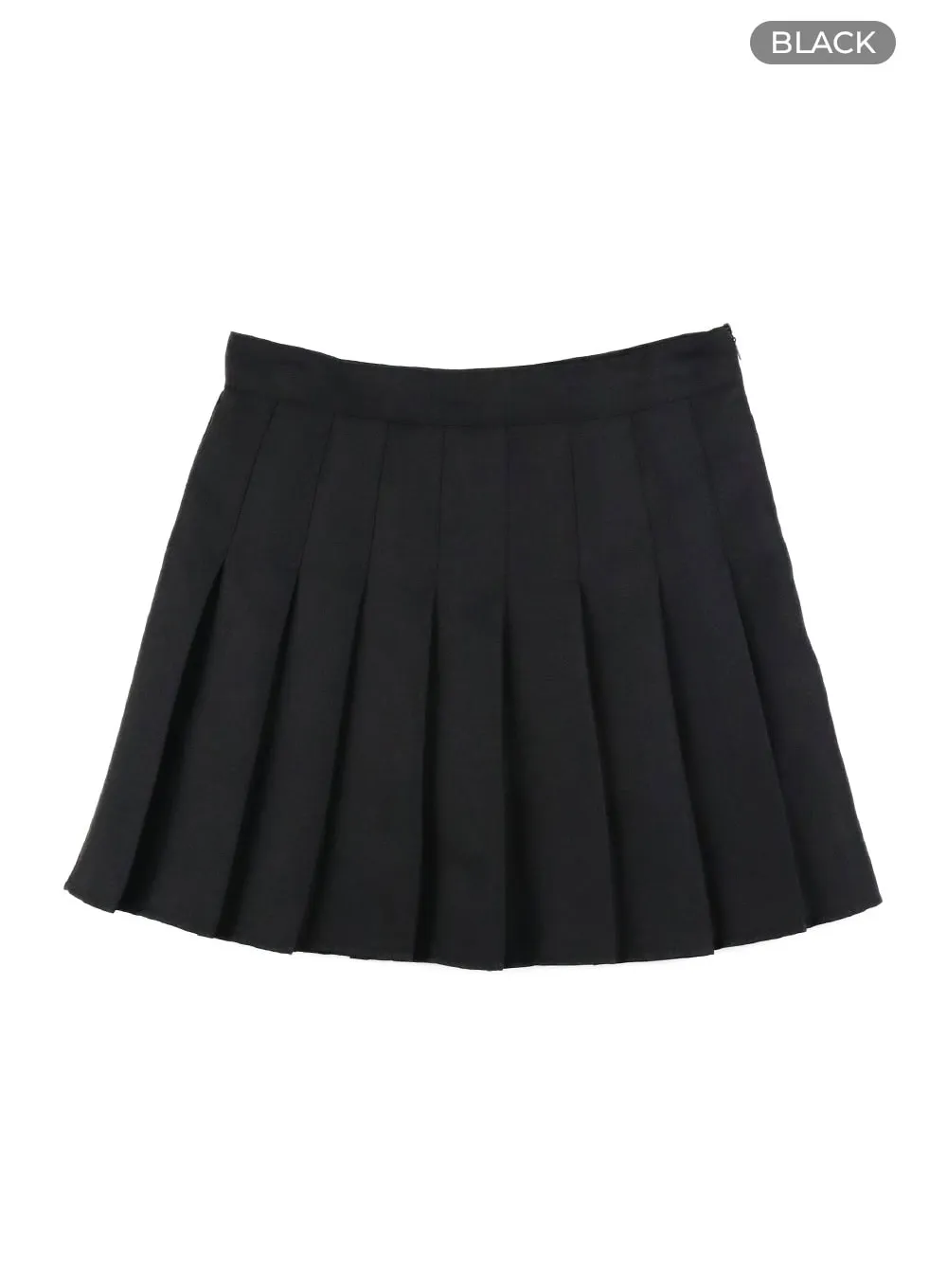 Solid Pleated Mini Skirt OY413