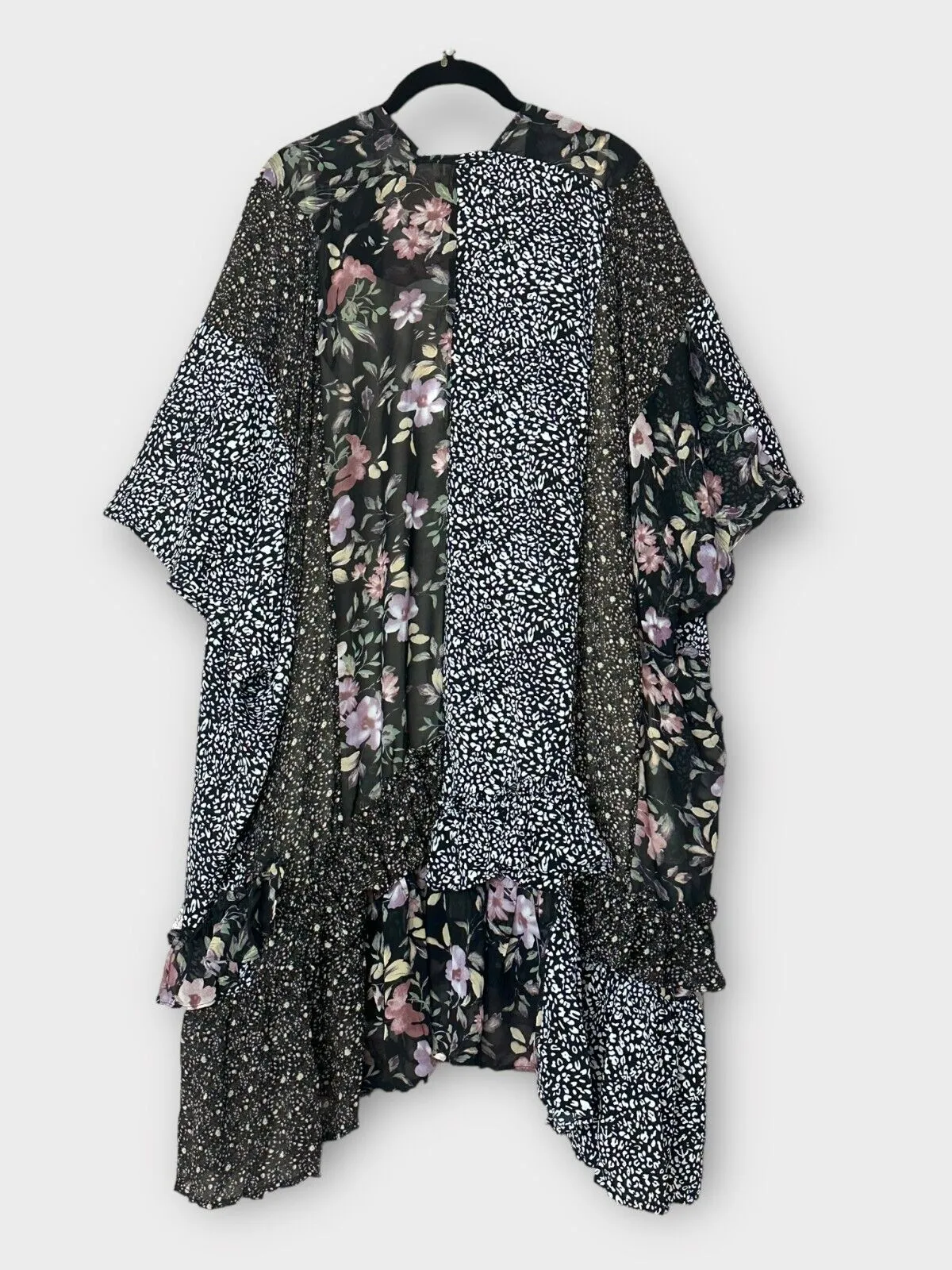 Solidarité Boho Floral Animal Print Brown Mix Kimono