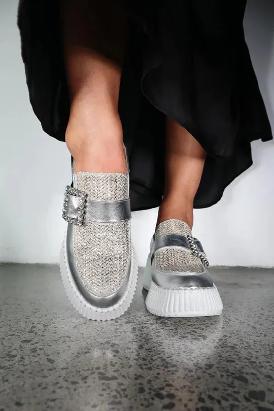 Spark - Silver Metallic Woven