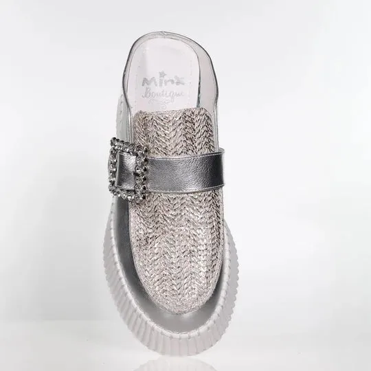 Spark - Silver Metallic Woven