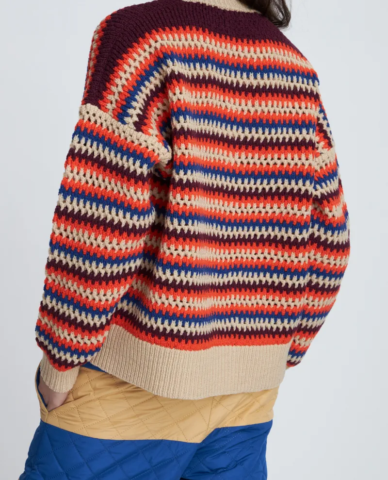 Stella Nova Italian Wool Multi Stripe Cardigan