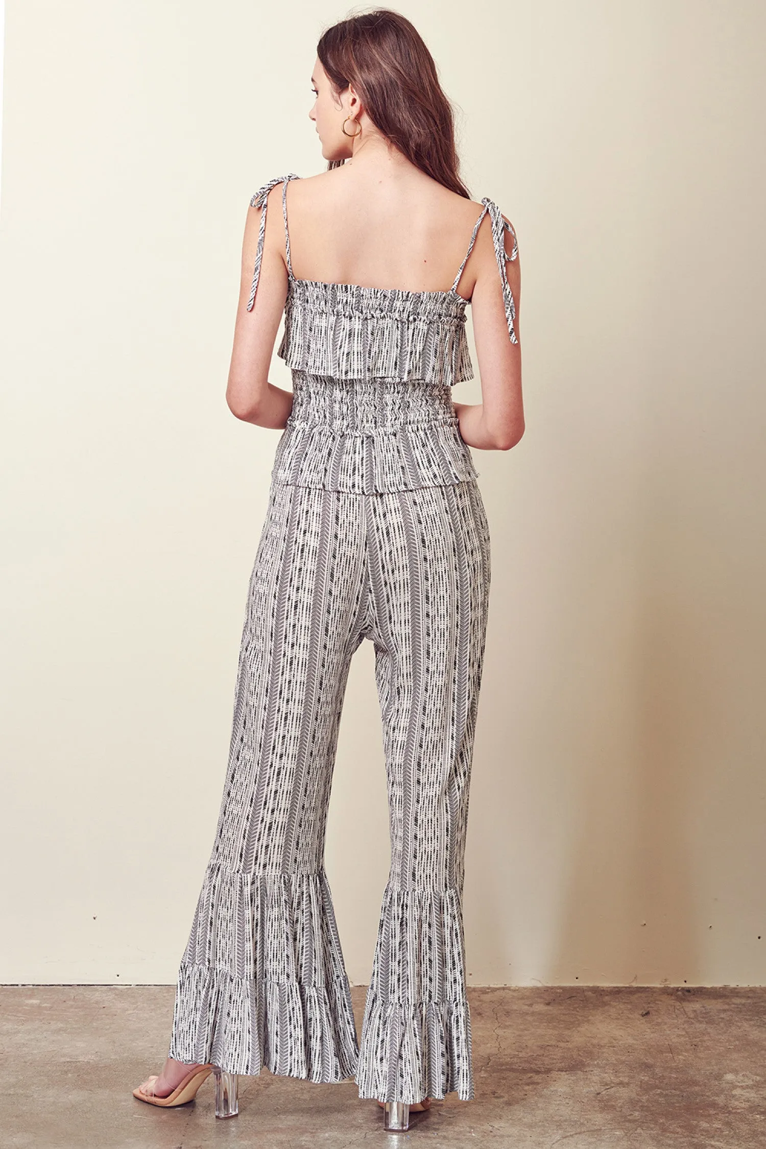 Storia Smocked Jumpsuit with Ruffles