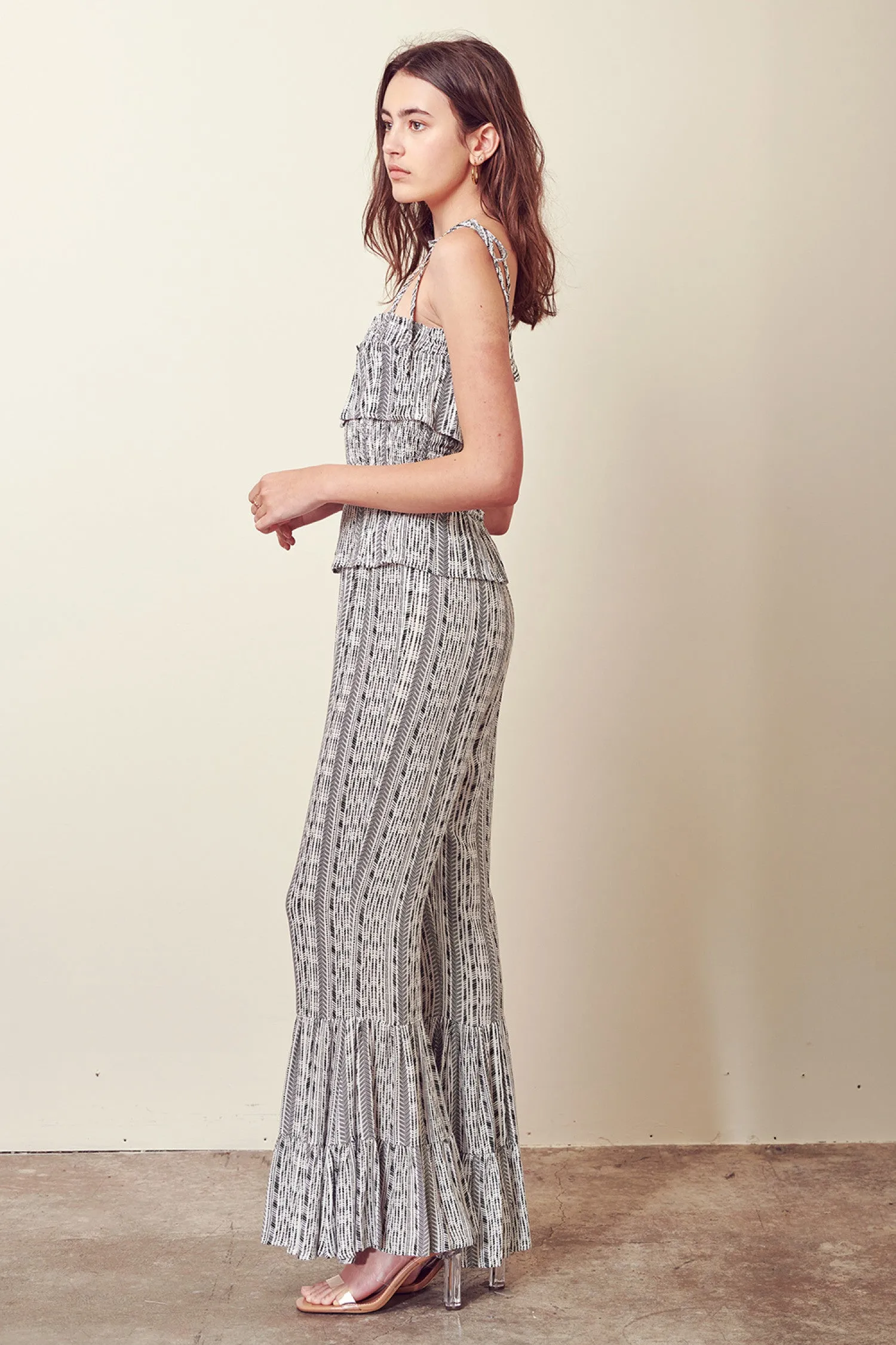 Storia Smocked Jumpsuit with Ruffles