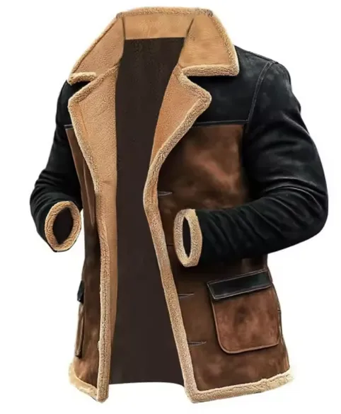 Stylish Men's Faux Leather Coat with Fleece Lining