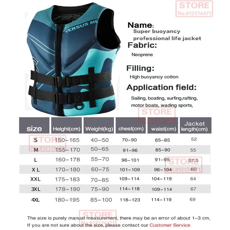 Super Buoyancy Neoprene Vest for Surfing