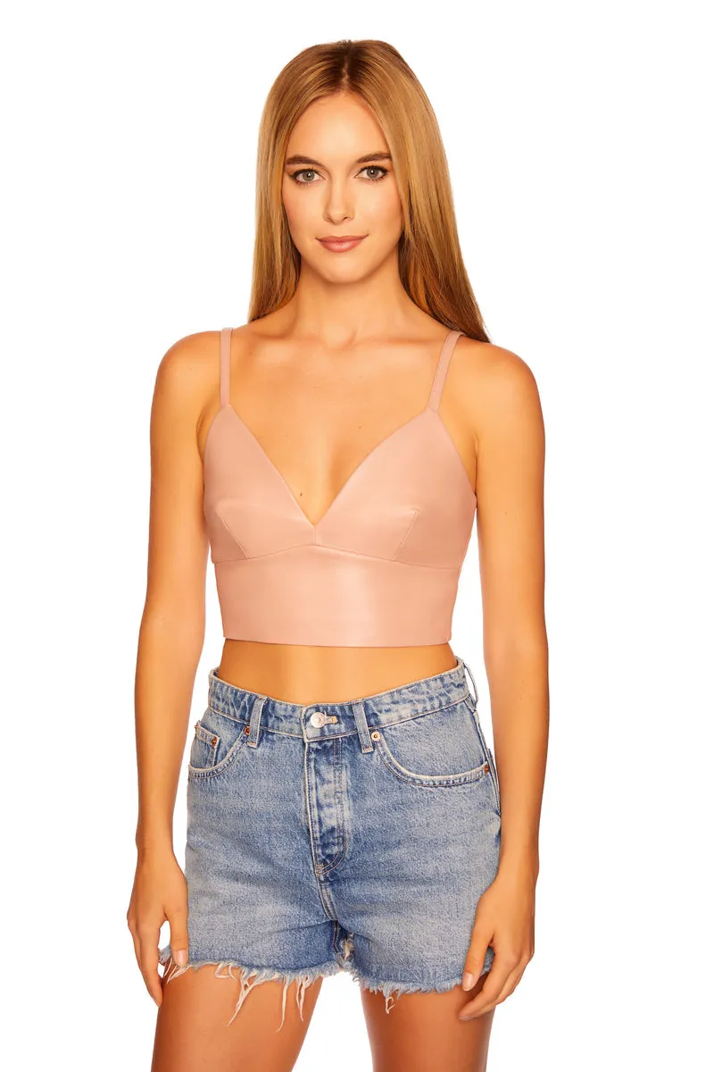 SUSANA MONACO faux leather bralette