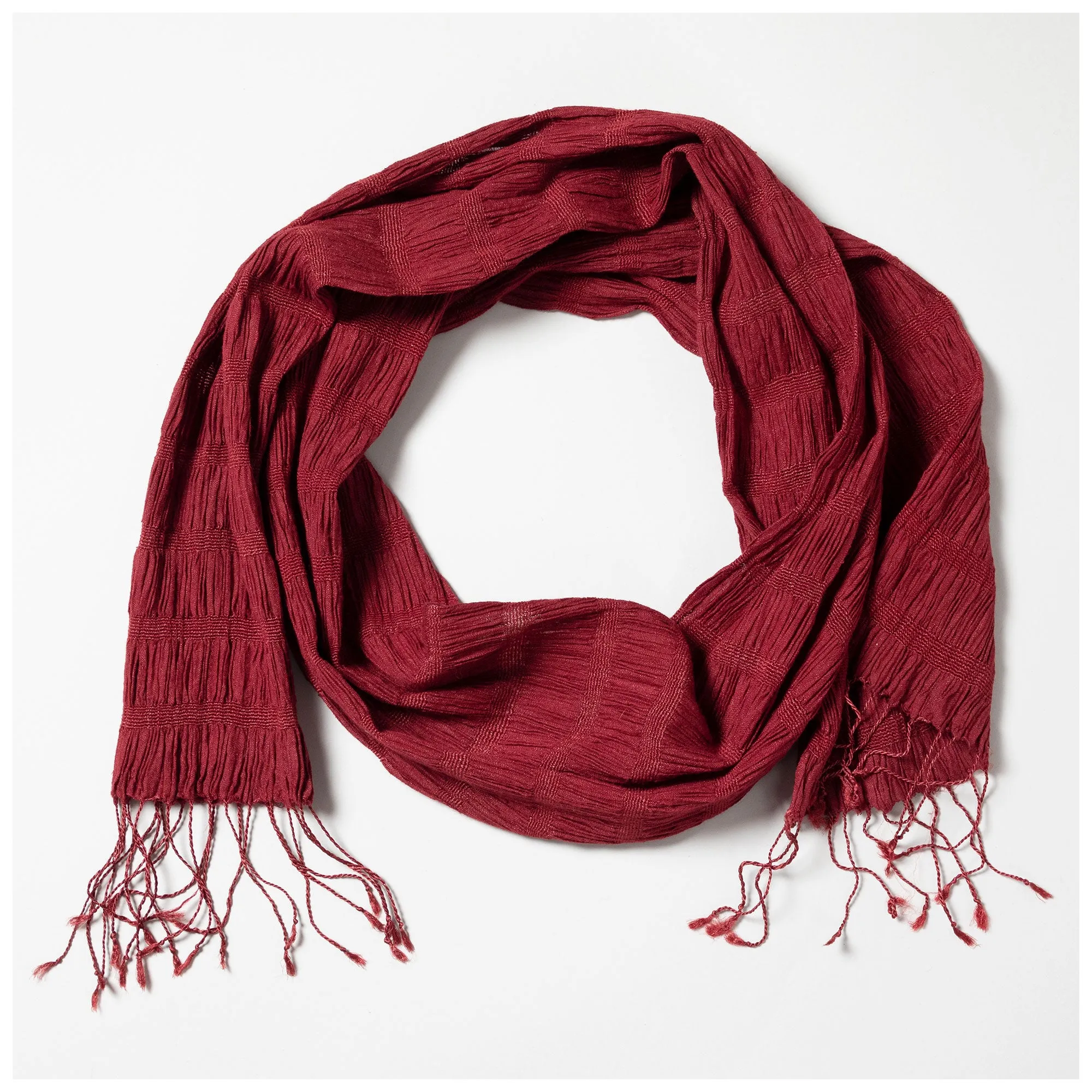 Sweet Fringe Maroon Hand Loomed Scarf