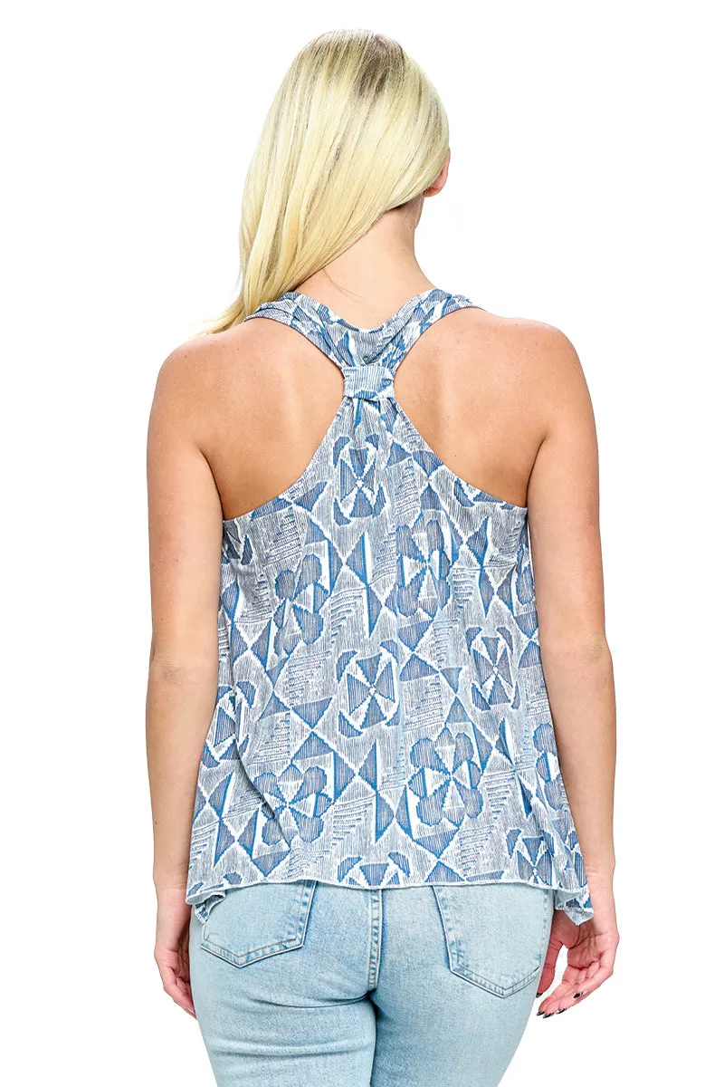 Tank Top Geometric Pattern Print