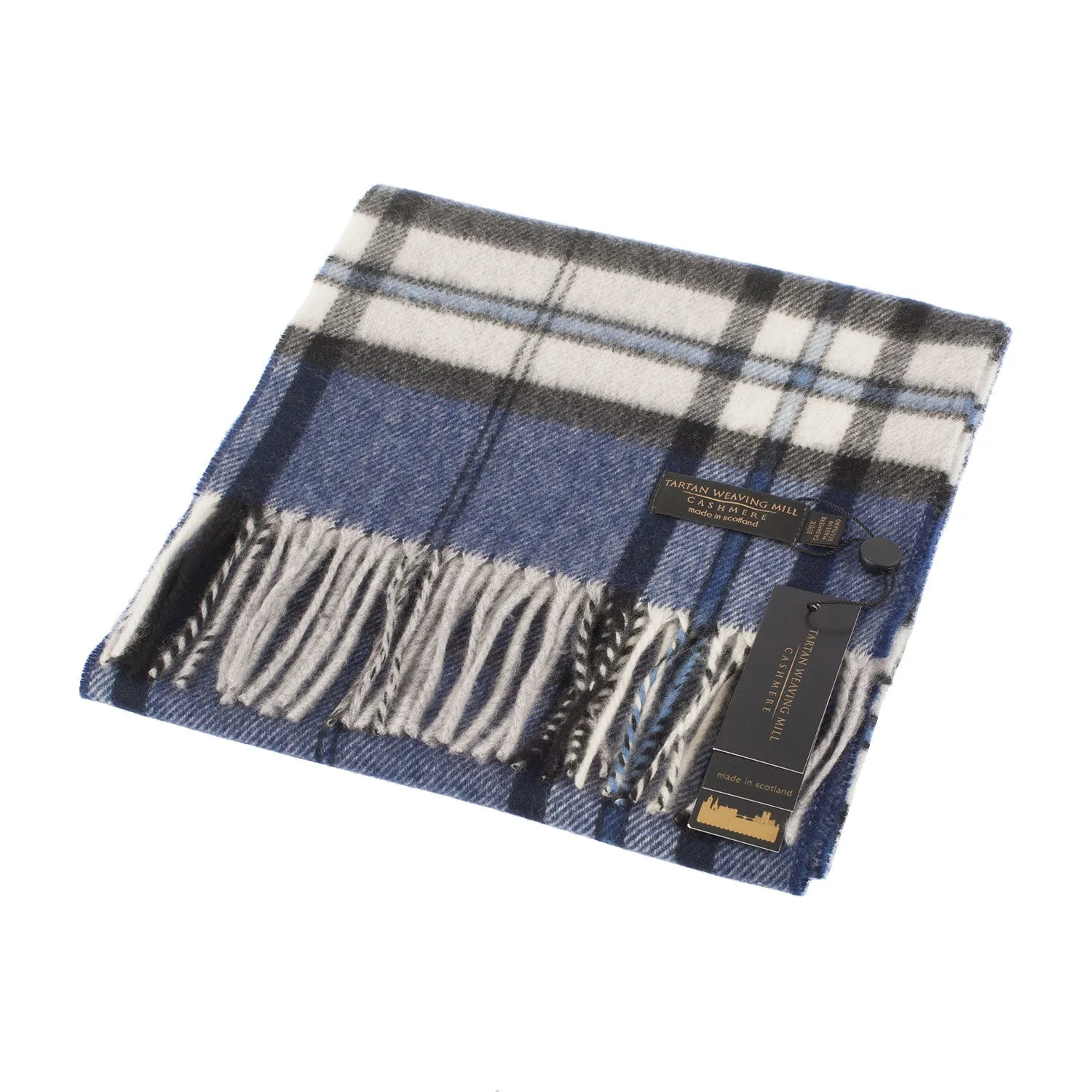 Tartan Weaving Mill 100% Cashmere Scarf  Thomson Navy