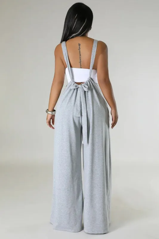 TEEK - GREY SUSPENDER SWEATPANTS