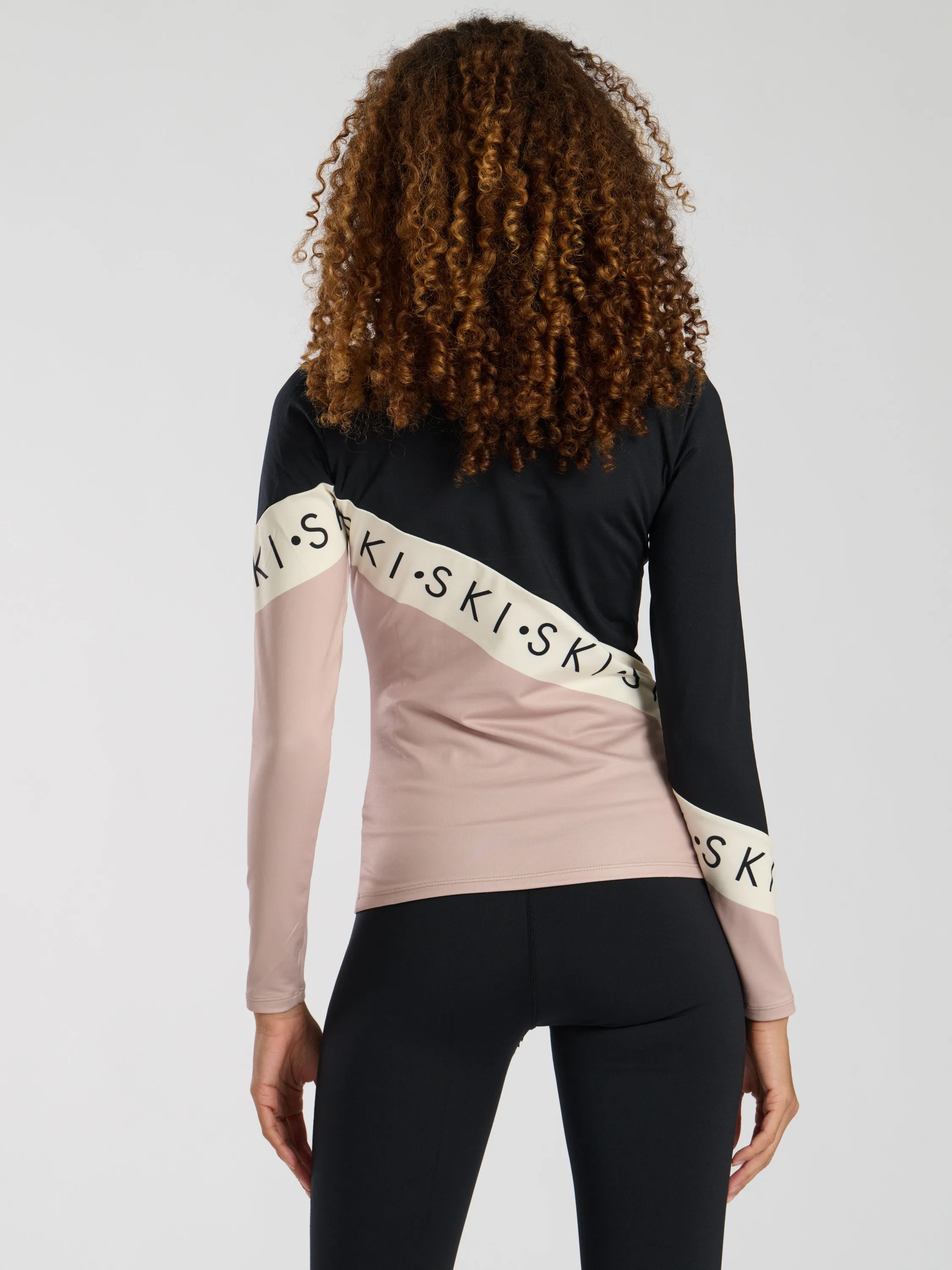 The 'Alpine' ski slogan legging in beige