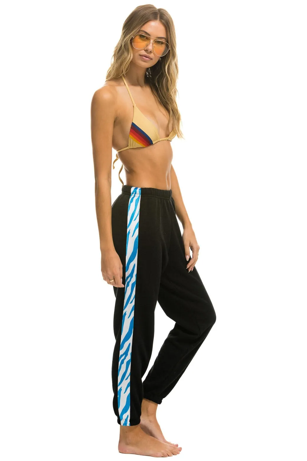 TIGER STRIPE SWEATPANTS - BLACK // BLUE TIGER