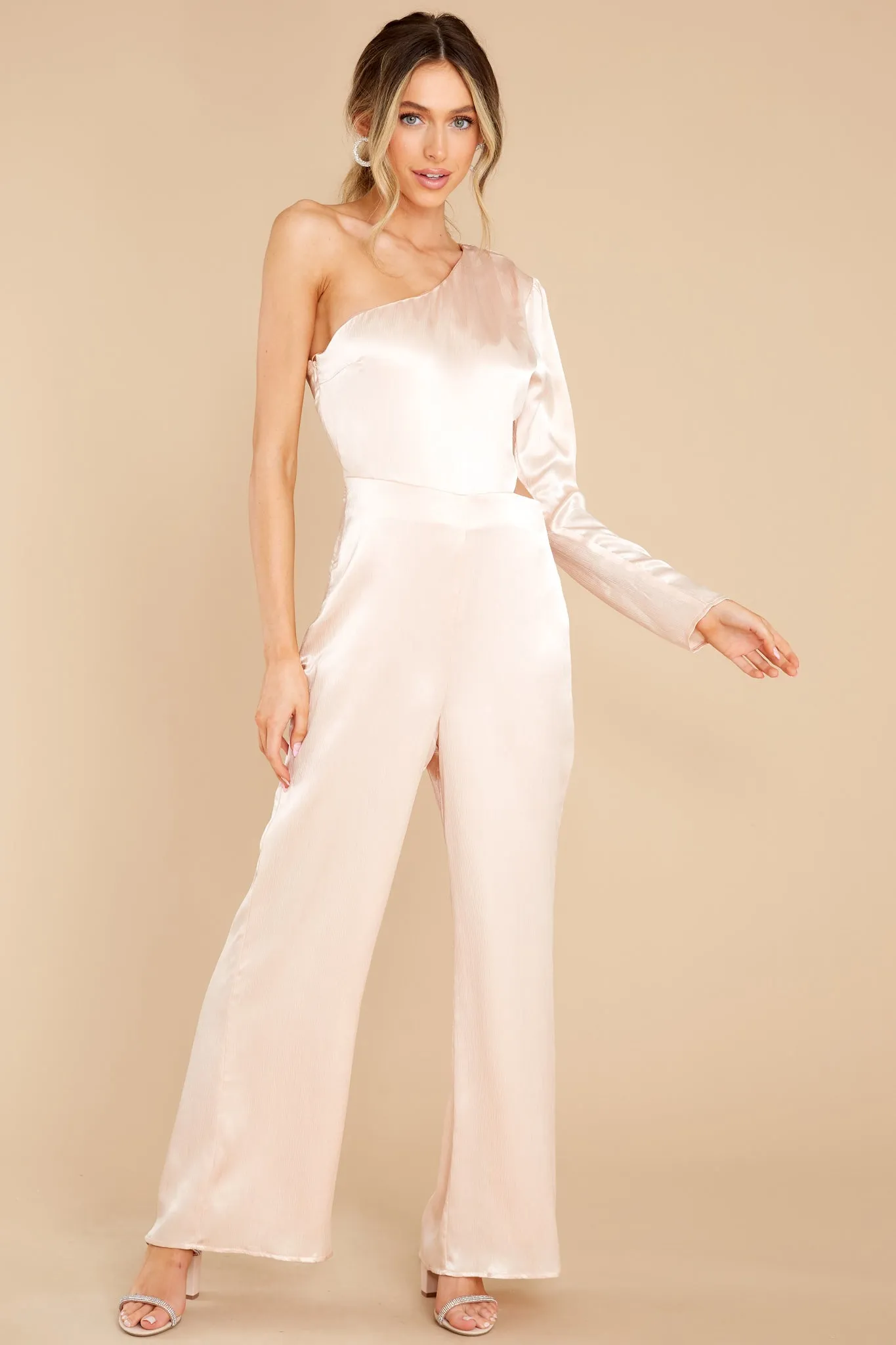 Toast Of The Town Champagne Jumpsuit