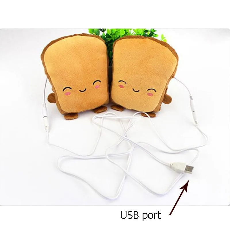 Toast Shape Fingerless Hand Warmer Gloves