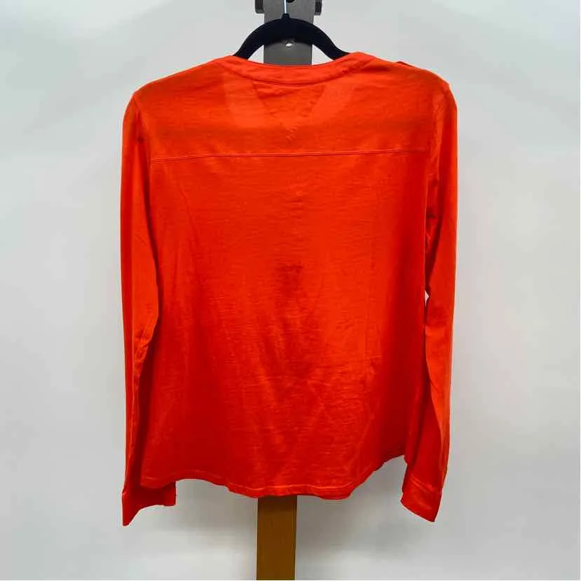 Tommy Hilfiger Women's Size S Orange Solid Long Sleeve Shirt