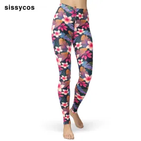 Tropical Flower Printed Leggings