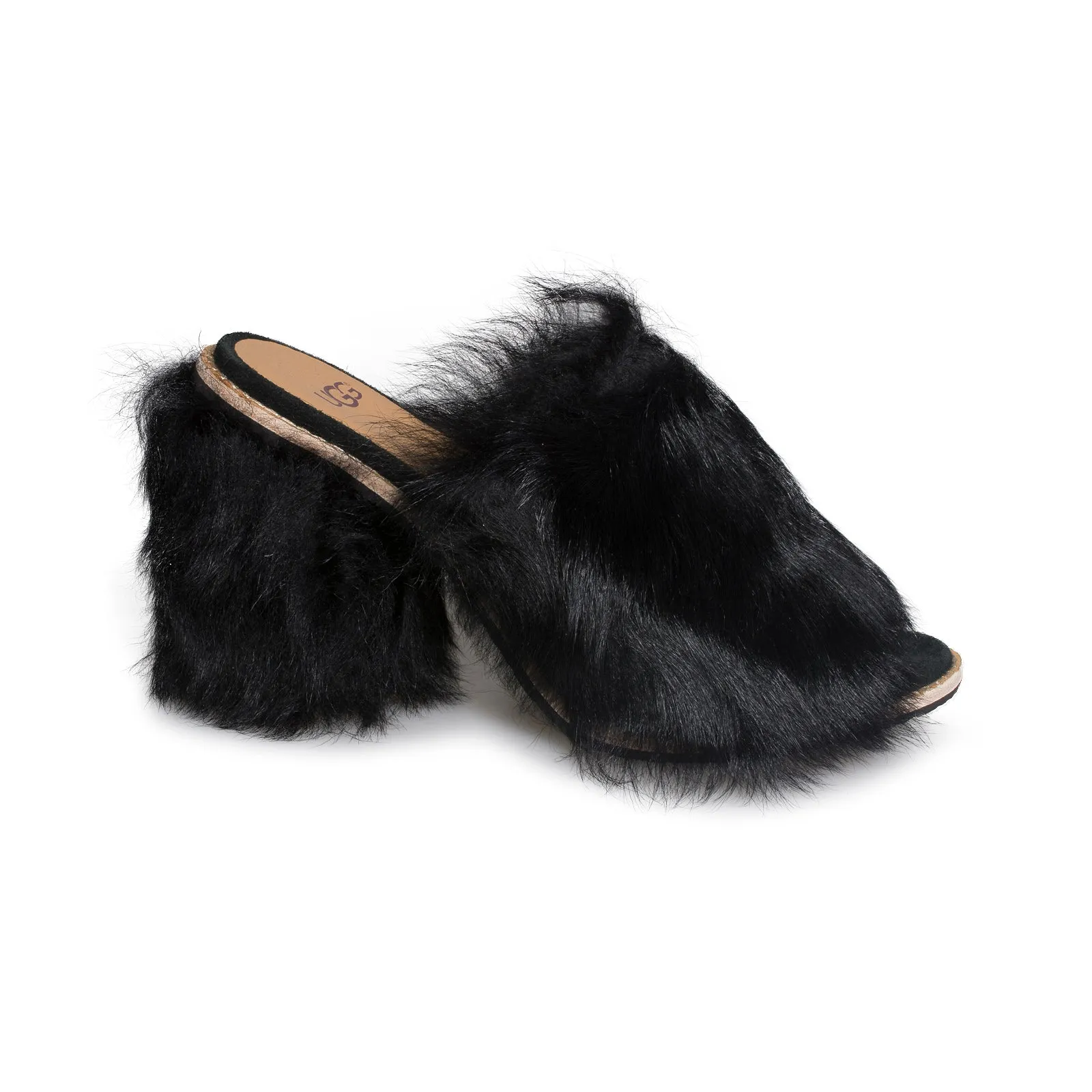 UGG Rosa Fluff Heel Black - Women's