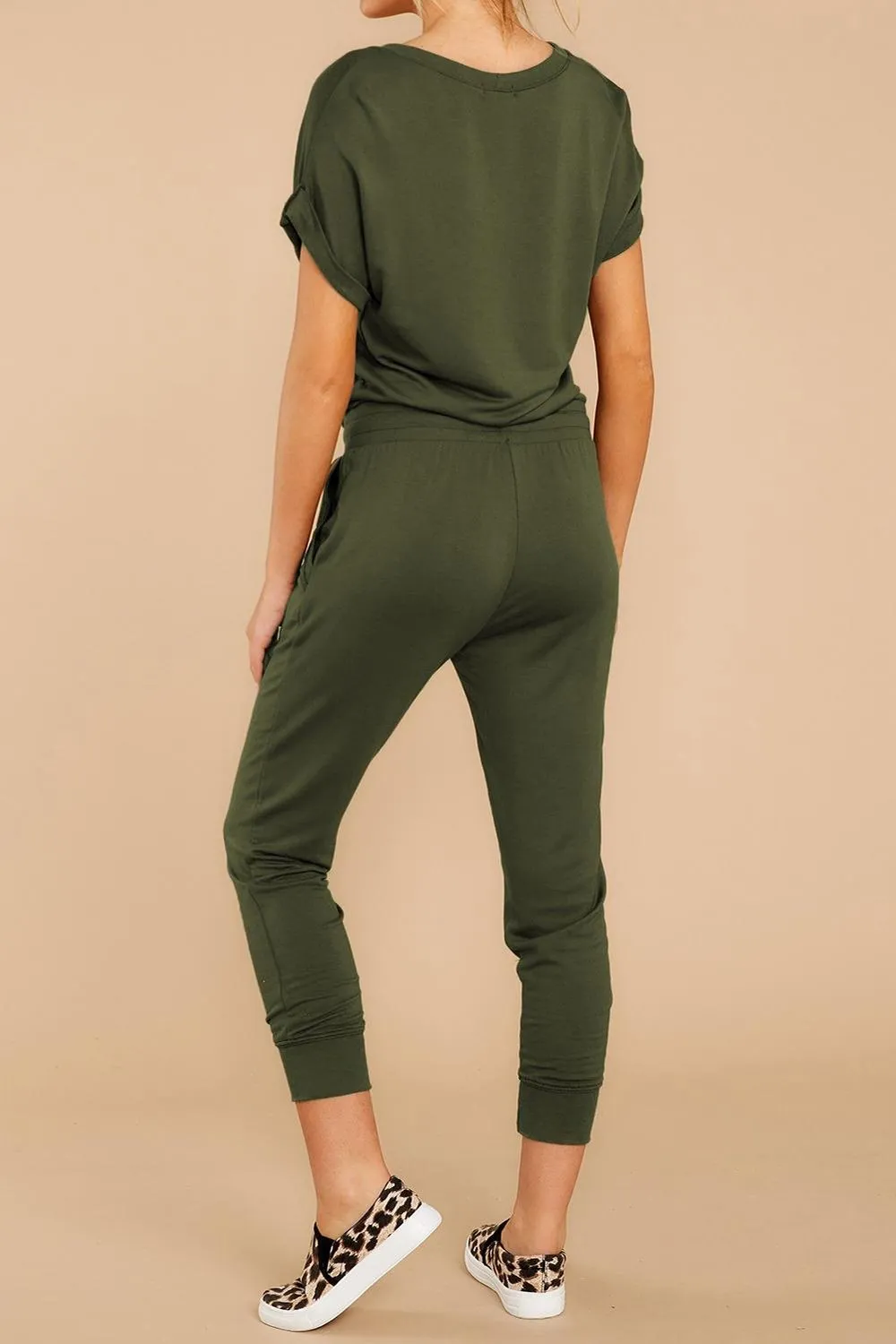 V Neck Wrap Front Jumpsuits