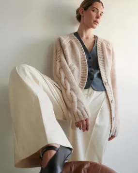 Vilnelė Merino Wool Cardigan Beige