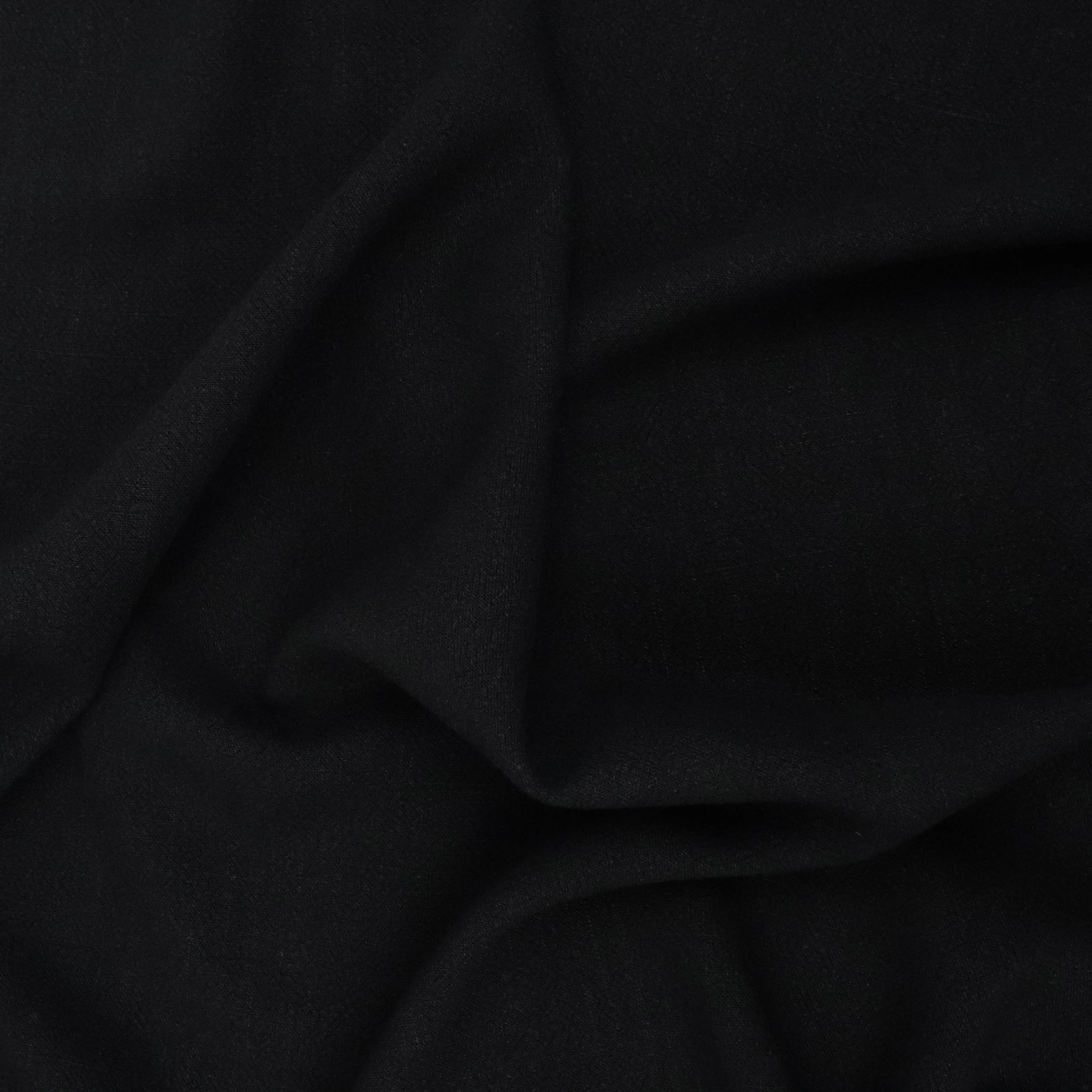 Viscose Linen Slub - Black - END OF BOLT 88cm