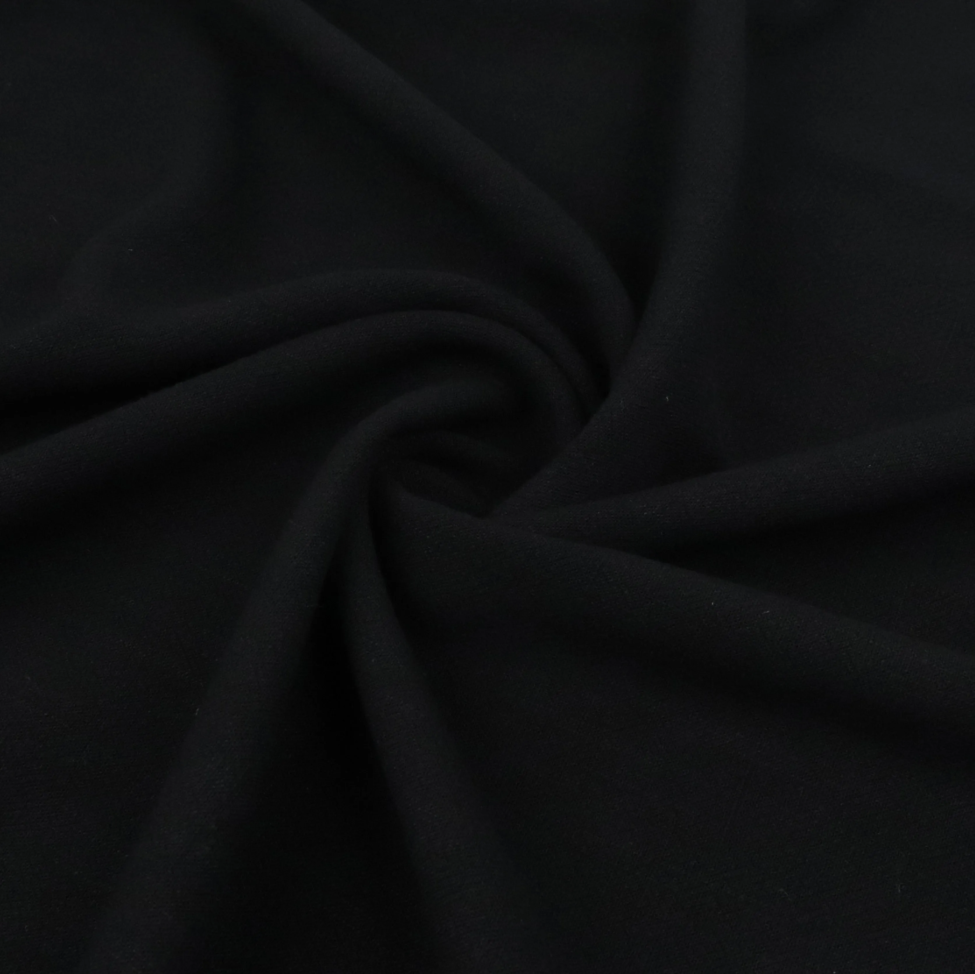 Viscose Linen Slub - Black - END OF BOLT 88cm