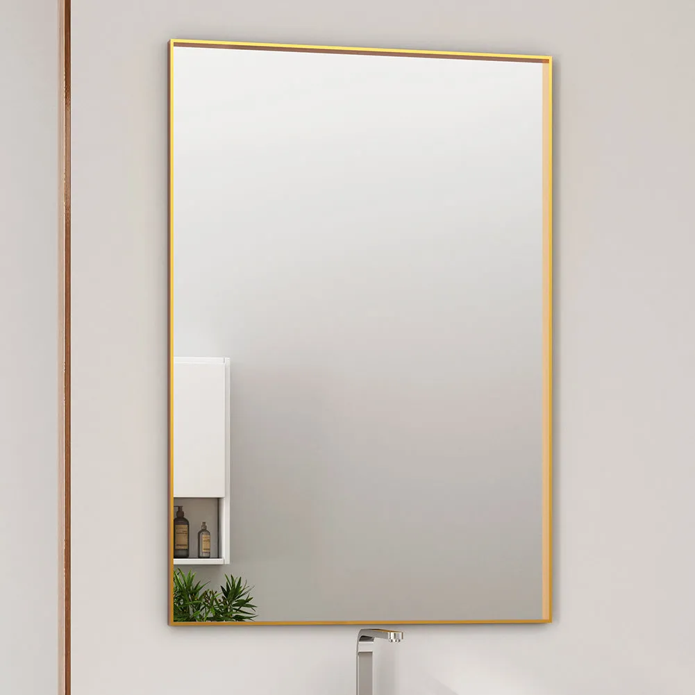 Waterpar® 24 in. W x 36 in. H Rectangular Aluminum Framed Wall Bathroom Vanity Mirror