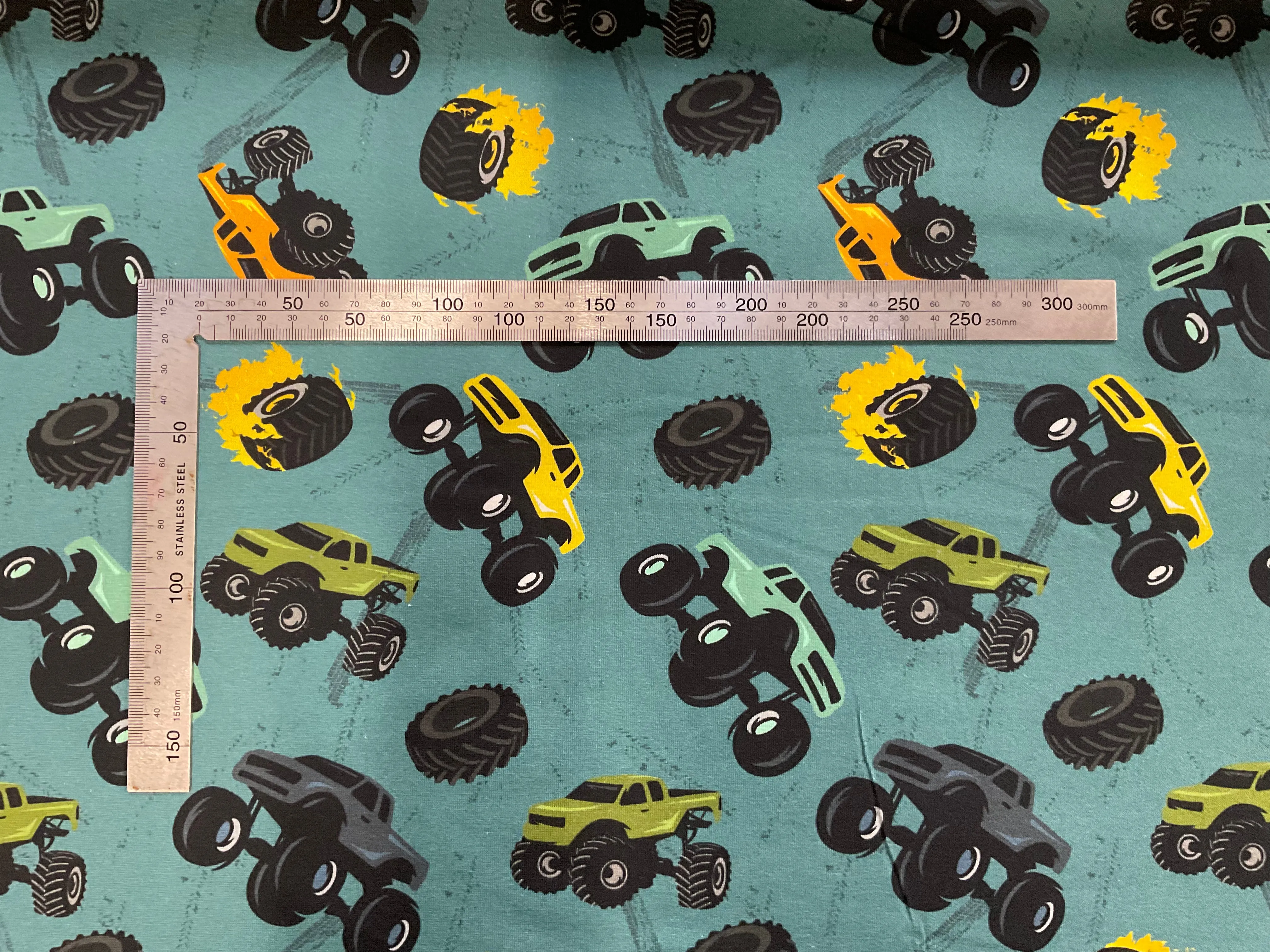 Wheels on Fire Cotton Jersey Fabric