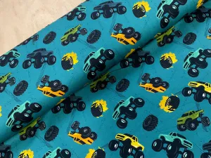 Wheels on Fire Cotton Jersey Fabric