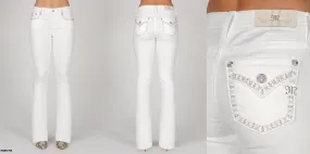 Women's Miss Me Mid-Rise White Boot Cut Jean